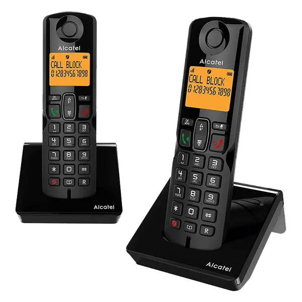 Безжичен DECT телефон Alcatel S280 EWE DUO - черен - 1015166_1