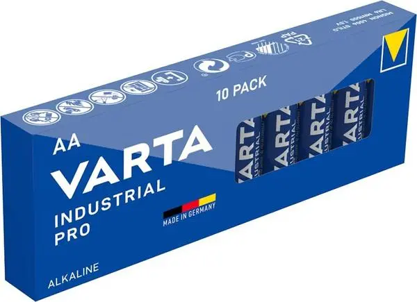 Алкални батерии индустриални LR6 AA 1,5V 10PK INDUSTRIAL PRO4006 VARTA - VARTA-BA-LR6-10PK-IND