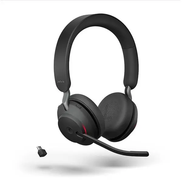 Слушалки Jabra Evolve2 65 MS Stereo, безжични, микрофон, за работа с Microsoft Teams, шумоизолиращ дизайн, светлинна индикация за заетост, Bluetooth, USB Type-C, черни, 26599-999-999
