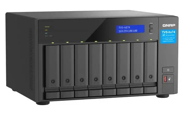 QNAP TVS-h874-i5-32G NAS Tower, 8 disk bays, Intel Core i5-12400 6-core 12-thread processor , up to 4.4GHz (8 дни доставкa)