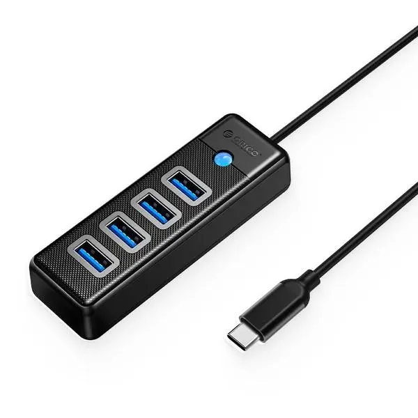 Orico Хъб HUB USB3.1 Type-C 4 port 4 x USB3.0 Black PW4U-C3-015-BK - PW4U-C3-015-BK-EP