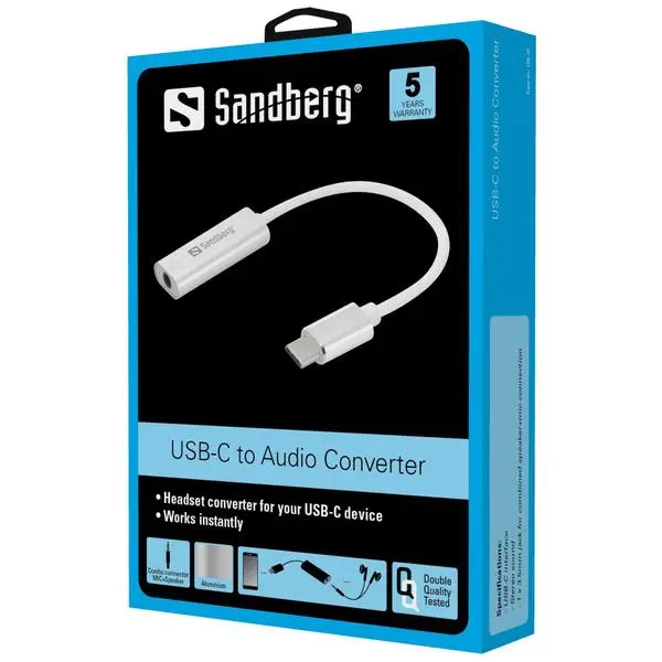 SANDBERG USB Type C - 3.5mm, конвертор за мобилни устройства - SNB-136-27
