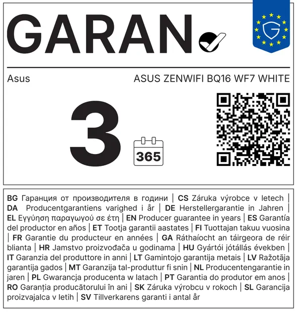 ASUS ZENWIFI BQ16 WF7 WHITE - 90IG08K0-MO3N0V - (73380)