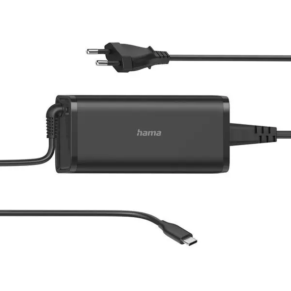 Захранване за лаптоп HAMA универсално, 220V, 5-20V, 92W, USB-C, Power Delivery, Черен - 200007