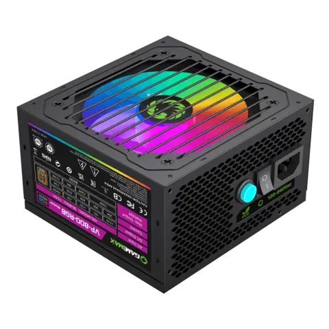 GameMax VP-800-RGB-M Black Power Supply, series power supply offers performance and