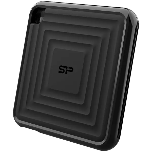 Silicon Power PC60 512GB Portable SSD SATAIII USB 3.2 Gen2 (Type-C) Portable SSD, R/W: up to 540MB/s; 500MB/s, Black - SP512GBPSDPC60CK