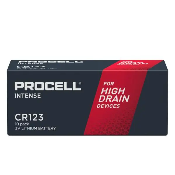 Батерия литиева индустриална CR123 3V  10 бр. в опаковка PROCELL INTENSE DURACELL /цена за 10 бр. батерии/ - PROCELL-CR123-INT-10PK
