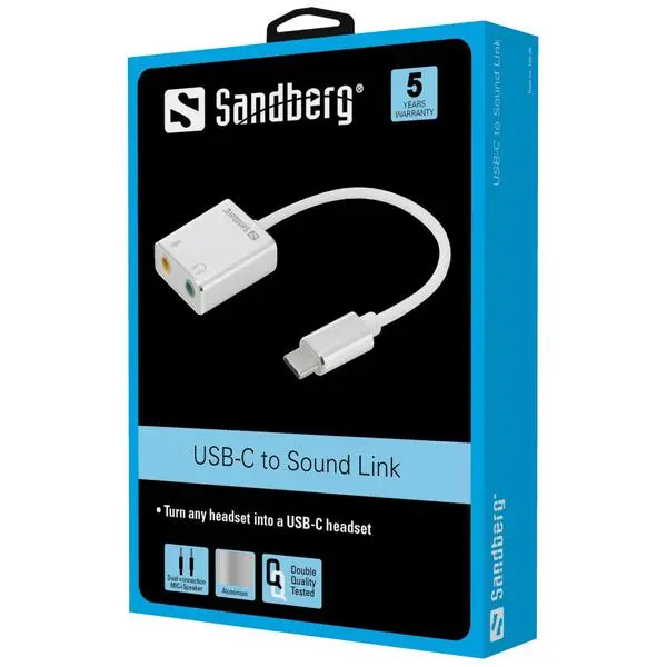 SANDBERG USB-C to Sound Link звукова карта - SNB-136-26