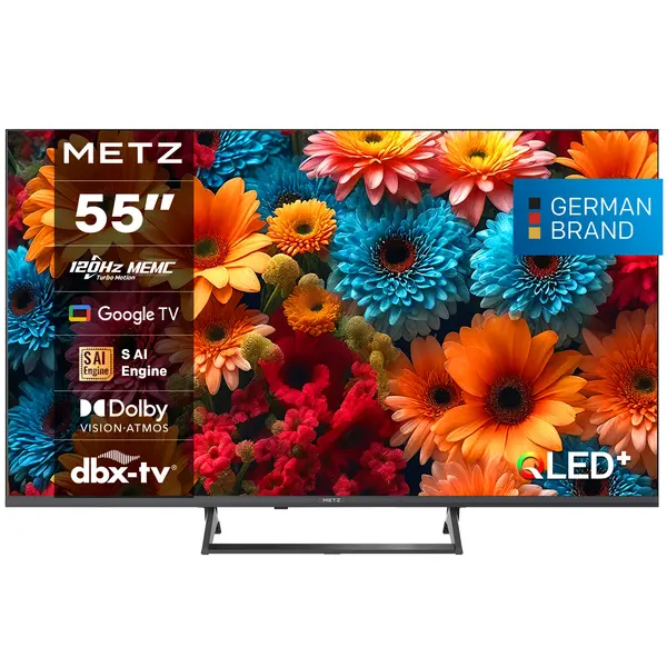 METZ Телевизор 55" 55MQF7500Z UHD QLED SMART TV, 120Hz,4K, Google TV, Frameless, 139.0см - METZ-TV-55MQF7500Z