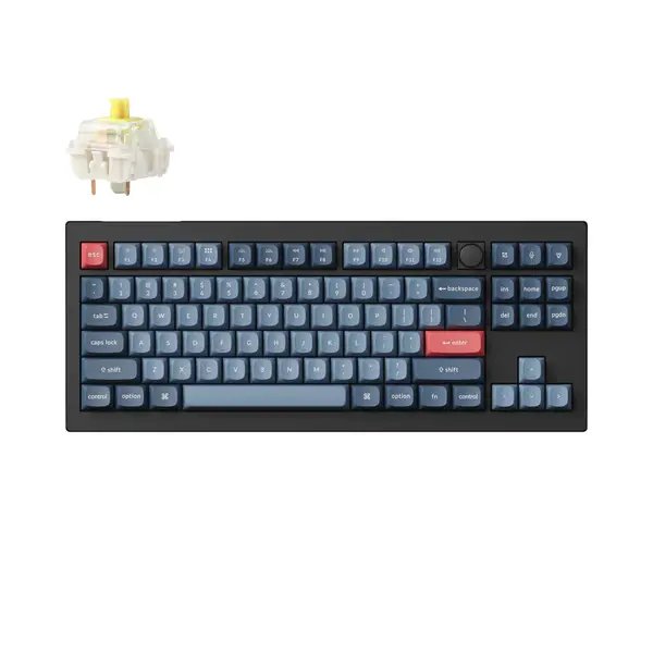 ## Геймърска Механична клавиатура Keychron V3 Max QMK, Carbon Black, Gateron Jupiter Banana Switch, RGB Backlight