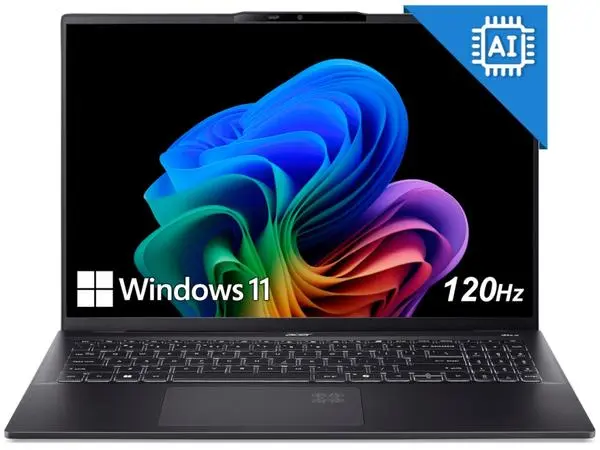Лаптоп Acer Swift 16 AI Intel Core Ultra 9 288V 3.30 GHz, 12 MB cache, 32GB 6400MHz on board, SSD 1000GB PCIe NVMe - NX.J3ZEX.00C