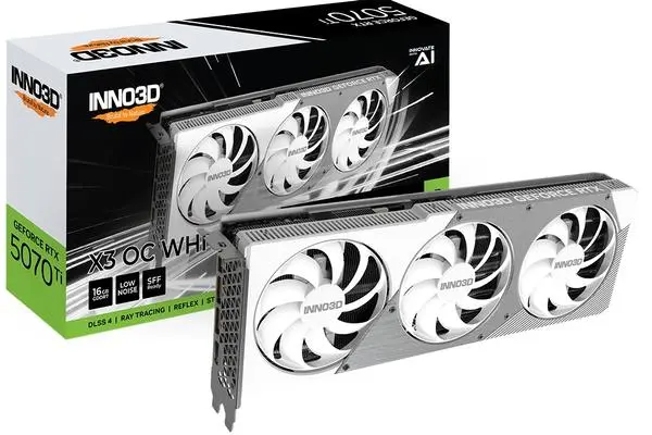 Inno3D GeForce RTX 5070 Ti 16GB GDDR7 X3 OC White - N507T3-16D7X-176068W