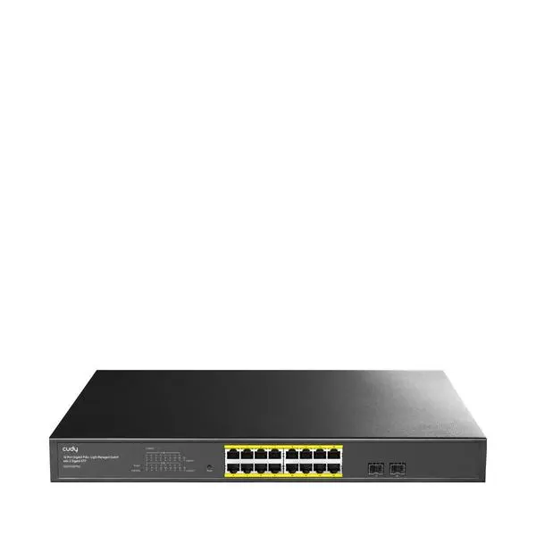Суич Cudy GS1016EPS2, 16 портов, управляем Gigabit PoE+, 2x Gigabit SFP слота - CUDY-GS1016EPS2