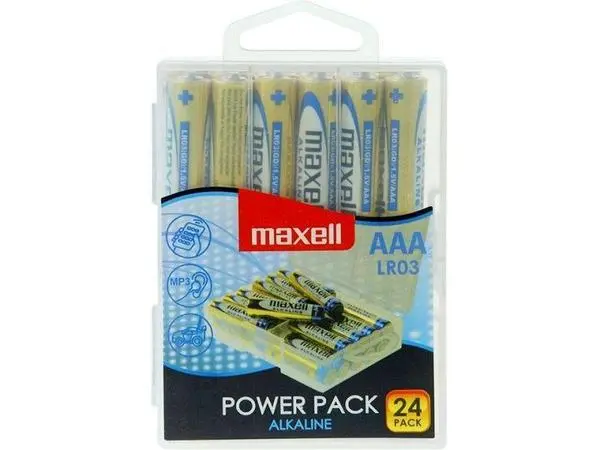 Алкални батерии MAXELL LR03 1,5V AAA 24 бр. блистер PVC case - ML-BA-LR03-24PK