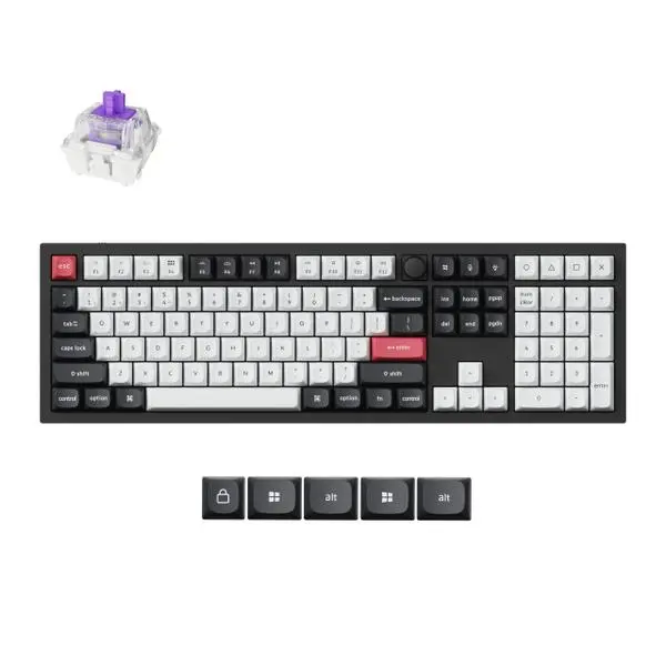 Безжична механичка клавиатура Keychron Q6 HE QMK Gateron Double-Rail Magnetic Switch - Carbon Black - KEYCHRON-KEY-Q6H-M1