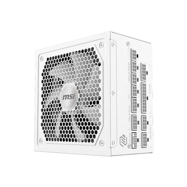 Захранване MSI MAG A1000GL PCIE5 WHITE, 1000W, 80 PLUS Gold, 135mm FDB Fan - MAG_A1000GL_PCIE5_WHITE