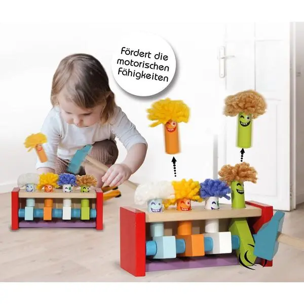 Jamara Дървена играчка Kidiwood Чукаща пейка Летящи клоуни 2+ -  (A)   - 460701 (8 дни доставкa)