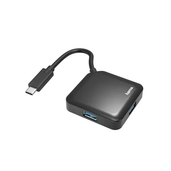 USB хъб HAMA, USB-C 4-портов, USB 3.2 Gen 1, 5 Gbit/s, Черен - HAMA-200112