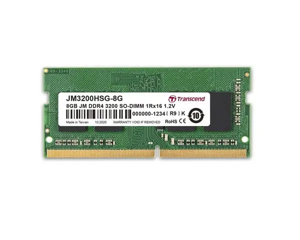 Transcend 8GB JM DDR4 3200 SO-DIMM 1Rx16 1Gx16 CL22 1.2V - JM3200HSG-8G