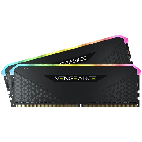 Corsair DDR4, 3200MHz 16GB 2x8GB Dimm, Unbuffered, 16-20-20-38, XMP 2.0, Vengeance RGB RS, RGB LED, Black PCB, 1.35V, for AMD Ryzen & Intel - CMG16GX4M2E3200C16