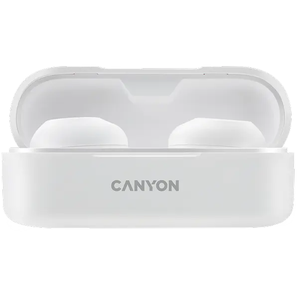 CANYON TWS-1, Bluetooth headset, with microphone, BT V5.0, Bluetrum AB5376A2, battery EarBud 45mAh*2+Charging Case 300mAh - CNE-CBTHS1W