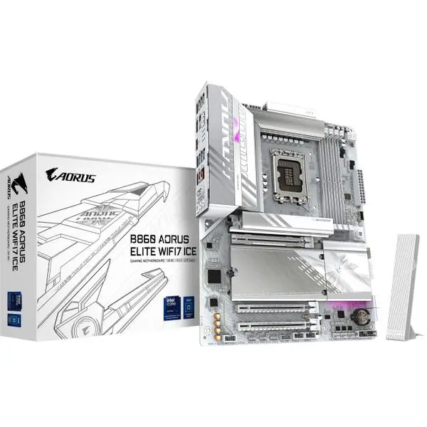 LGA1851 Gigabyte B860 A ELITE WF7 ICE -  (К)  - B860 A ELITE WF7 ICE (8 дни доставкa)