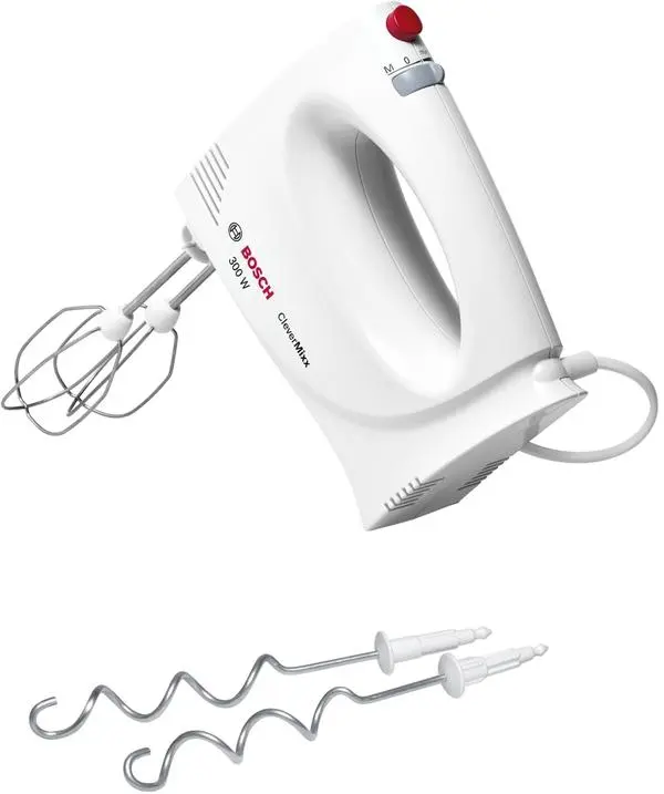 Bosch MFQ3010 Hand mixer, 300 W, 2 speed settings plus turbo function, White - MFQ3010