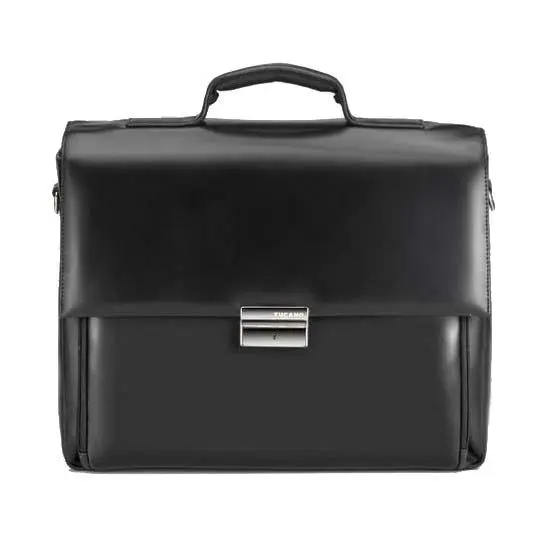 TUCANO Чанта за 15" лаптоп, Optima, естествена кожа, черен цвят - BOPT