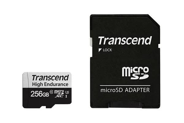 Transcend 256GB micro SD w/ adapter U3, High Endurance - TS256GUSD350V