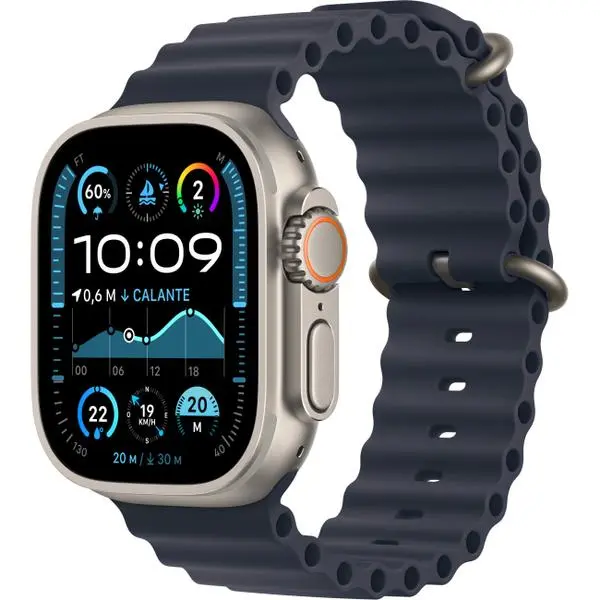 APPLE Watch Ultra 2 GPS + Cellular 49mm Natural Titanium Case with Navy Ocean Band -  (К)  - MX4D3FD/A (8 дни доставкa)