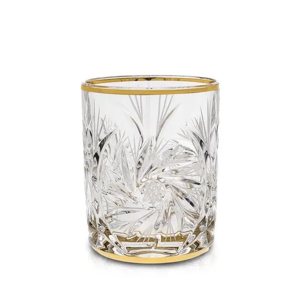 Чаша за уиски Bohemia 1845 Pinwheel Matt Cut and Gold 360ml, 6 броя - 1005740