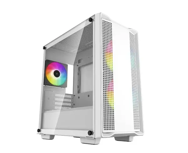 DeepCool кутия mATX CC360 A-RGB White - R-CC360-WHAPM3-G-1: Елегантен и функционален избор за вашия компютър
