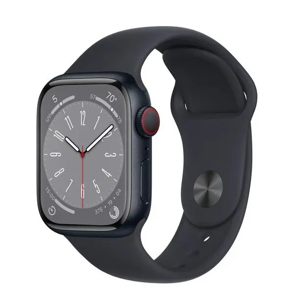 Apple Watch Series 8 GPS + Cellular 41mm Midnight Aluminium Case with Midnight Sport Band - Regular - MNHV3BS/A