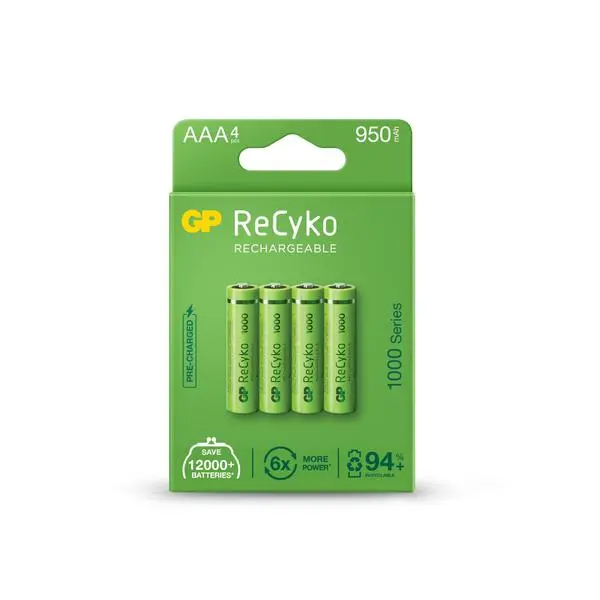 Акумулаторна Батерия GP R03 AAA 1000mAh NiMH 100AAAHCE-EB4 4 бр. в опаковка GP - GP-BR-100AAAHCE-EB4