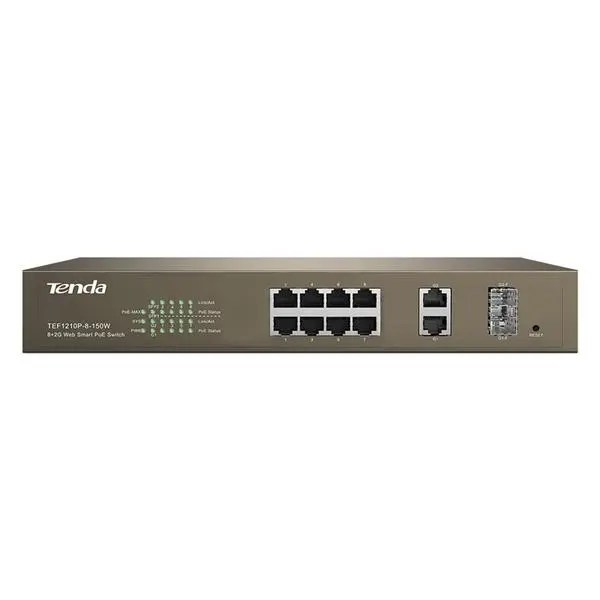 SWITCH TENDA TEF1210P 8P POE - TEF1210P-8-1510W - (58131)