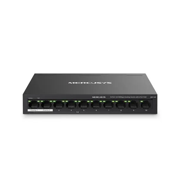 10-портов Gigabit Desktop/Rackmount комутатор Mercusys MS110P (v)