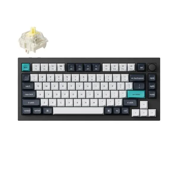 Безжична механичка клавиатура Keychron Q1 MAX Gateron Jupiter Banana Switch - Carbon Black - KEYCHRON-KEY-Q1M-M4