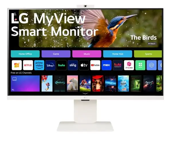 LG  31.5" IPS Smart webOS, Full HD Web cam, AG, 5ms, 1000:1, 400cd/m, DCI-P3 95%, 4K UHD (3840x2160) - 32SR85U-W