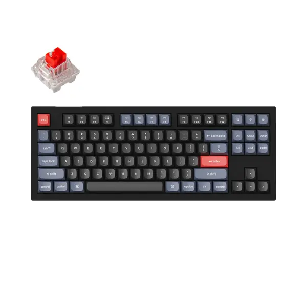 Геймърска Механична клавиатура Keychron V3 QMK TKL, Carbon Black