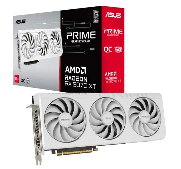 Asus Prime RX 9070XT 16GB GDDR6 OC White - 90YV0L75-M0NA00