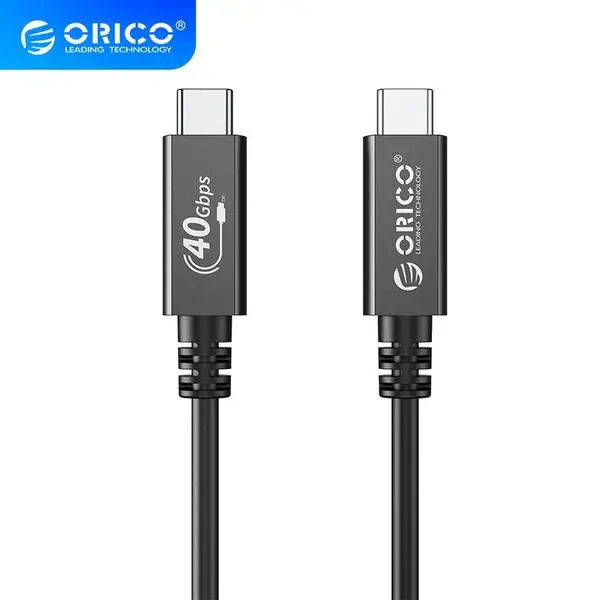 Orico кабел USB4.0 40Gbps M/M 0.5m Black PD100W U4A05-BK - U4A05-BK-BP