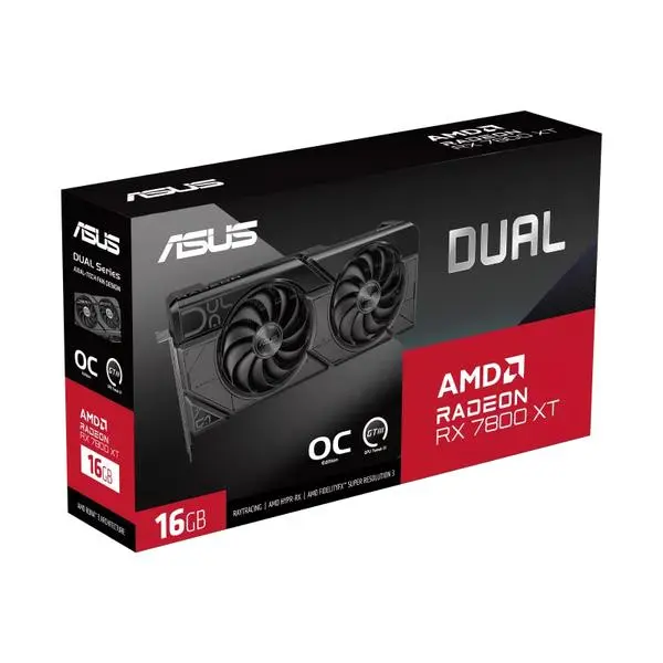 Видео карта ASUS DUAL RX 7800 XT OC 16GB GDDR6 - ASUS-VC-DL-RX7800XT-O16G