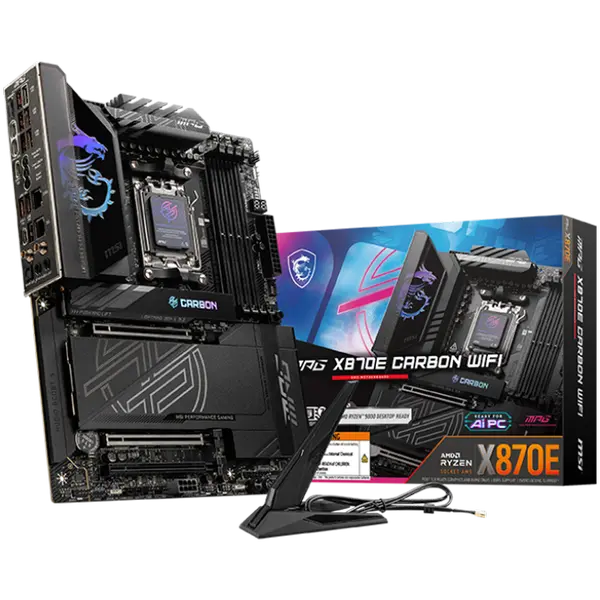 MSI MPG X870E CARBON WIFI, ATX, Socket AM5, 4x DDR5 Dual Channel DDR5 up to 8400(OC)MHz - MPG_X870E_CARBON_WIFI