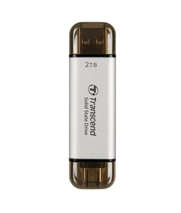 Transcend 2TB, External SSD, ESD310S, USB 10Gbps, Type C/A, Silver - TS2TESD310S - (P)