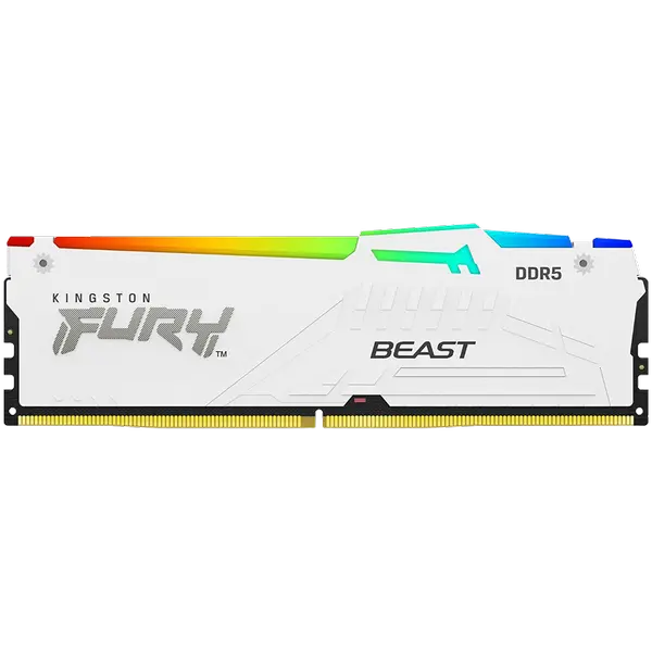 Kingston 32GB 6000MT/s DDR5 CL30 DIMM (Kit of 2) FURY Beast White RGB EXPO - KF560C30BWEAK2-32