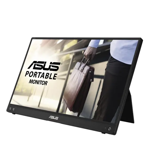 Монитор Asus ZenScreen MB16ACV, преносим, 15.6" (39.62 cm) IPS панел, Full HD, 5ms, 100 000 000:1, 250 cd/m2, USB Type-C, 90LM0381-B01370