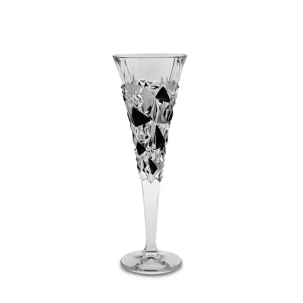 Чаша за шампанско Bohemia 1845 Glacier Matt Fond and Black Lister 200ml, 6 броя - 1005770