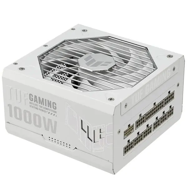 Захранване Asus TUF Gaming White Edition, 1000W, Active PFC, 80 Plus Gold, 135mm вентилатор