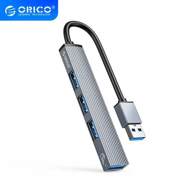 Orico Хъб USB3.0/2.0 HUB 4 port, Aluminum AH-A13-GY - AH-A13-GY-BP