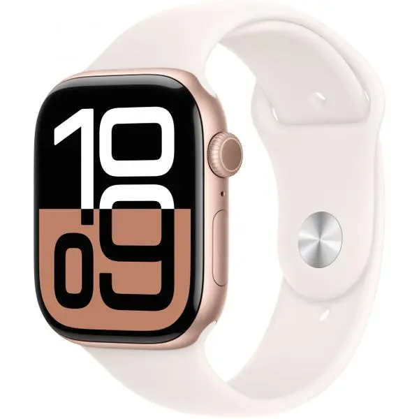 APPLE Watch Series 10 GPS + Cellular 46mm Rose Gold Aluminium Case with Light Blush Sport Band - S / M -  (К)  - MWY63QF/A (8 дни доставкa)